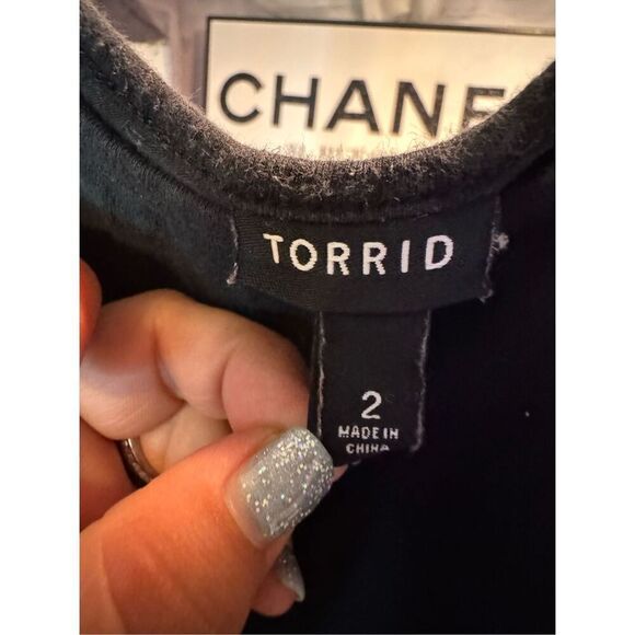 Vintage y2k pinup retro Torrid sz 2 rayon slub mini jersey skater Dress - Picture 4 of 5